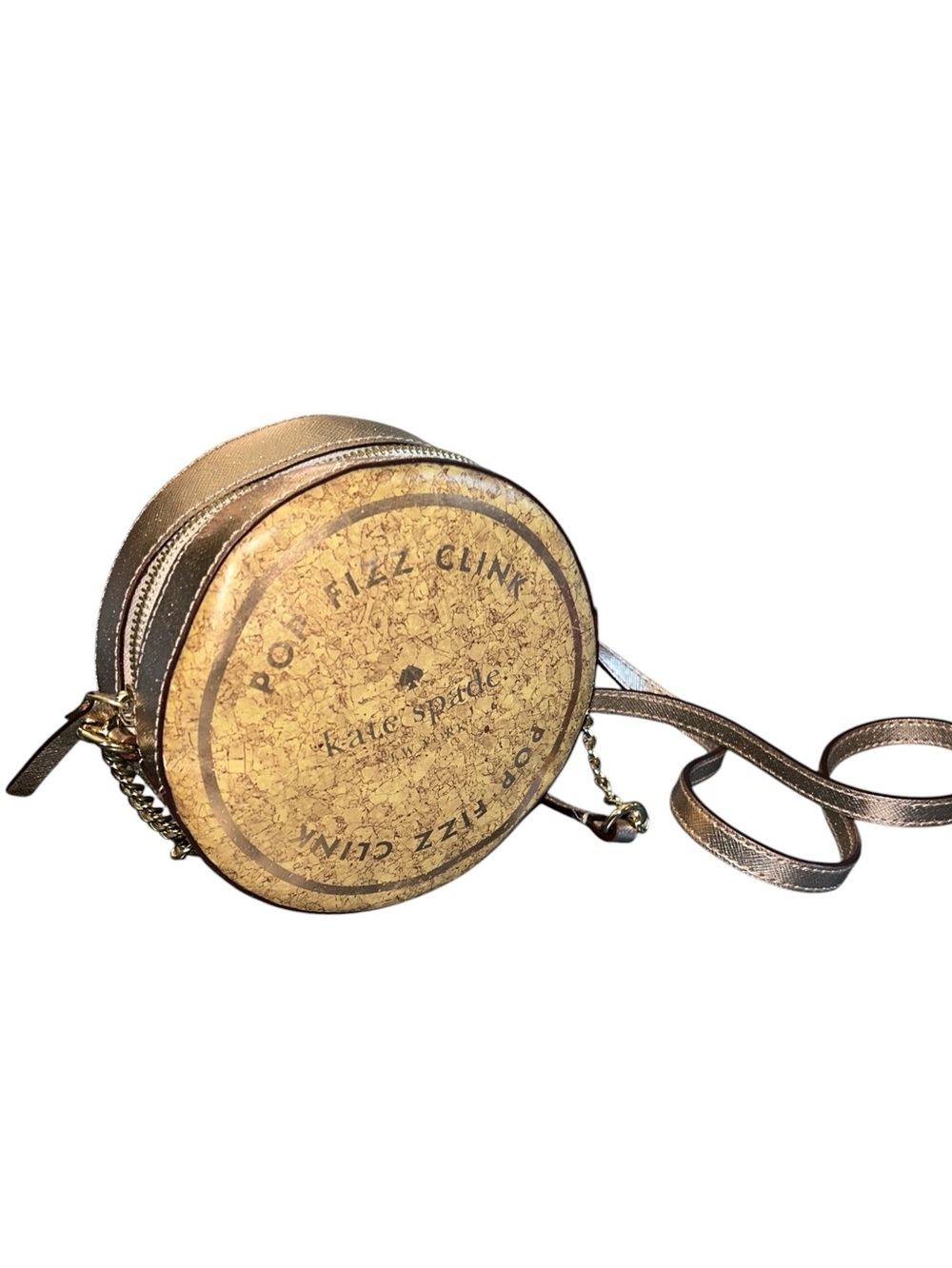 Kate Spade Bubble Over Micha Circle Crossbody Rose Gold w/ 
Cork Pop Fizz Clink - Picture 4 of 10